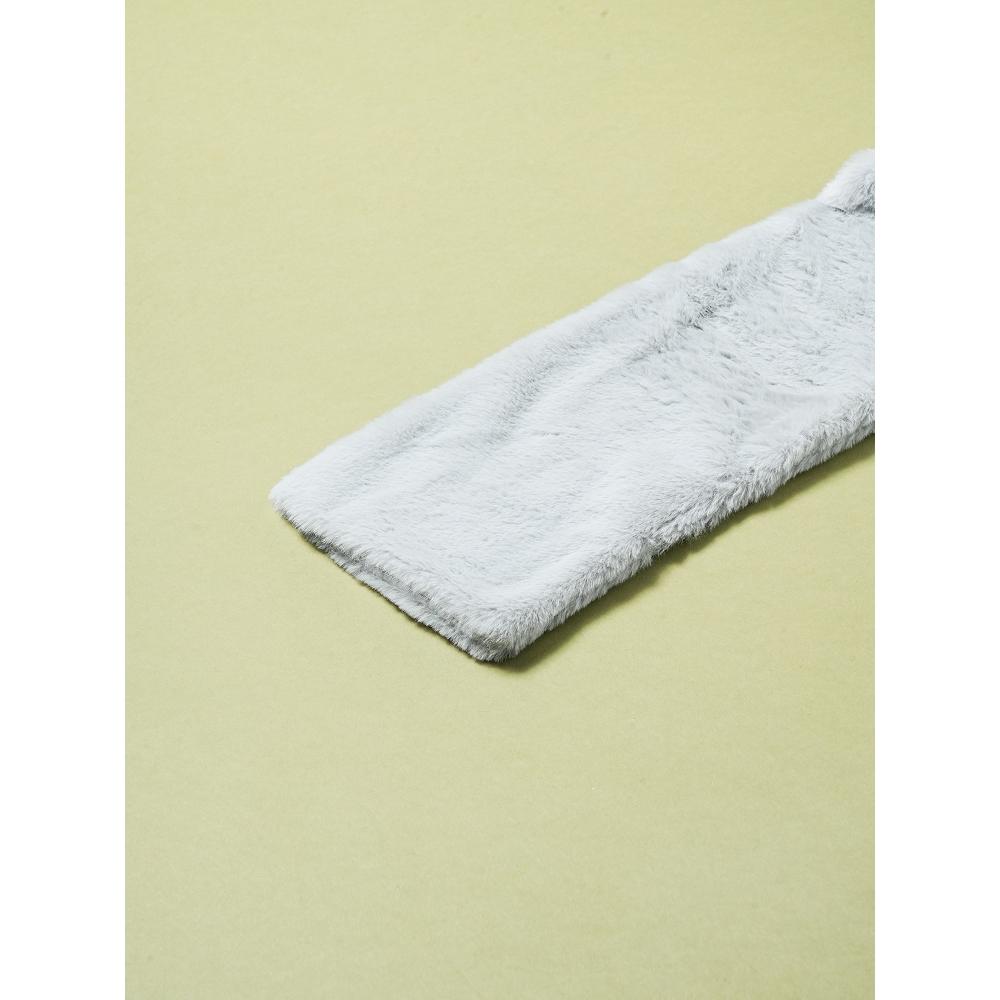 Daiso Solid Color Fur Shawl 90 X 15 Cm Gray