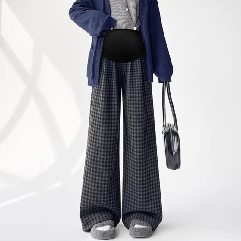 Spring 2026 Plaid Maternity Work Pants 2XL