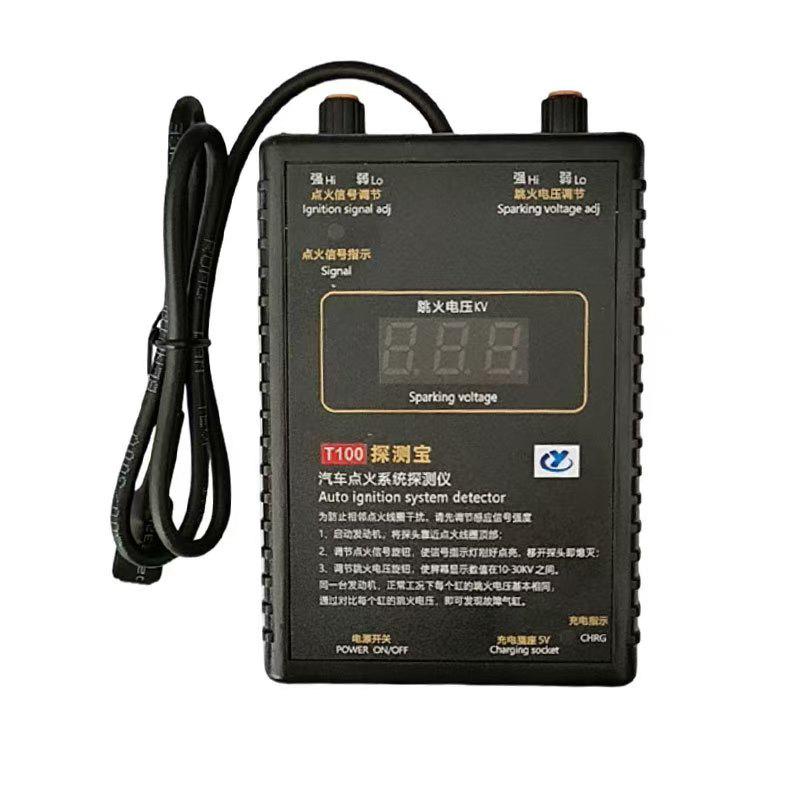 T100 Auto Ignition System Detector For 12V 24V Ignition Systems,Detect the Ignition Signal And the Spark Voltage Engine Eetector 1pc