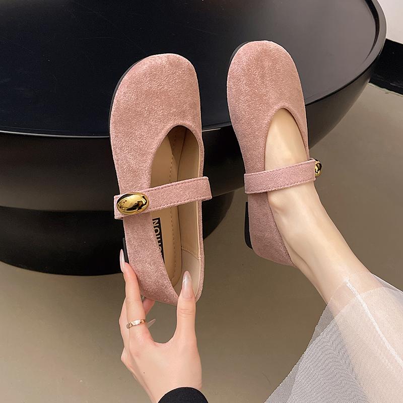 Fashion Shoes Woman Flats Shallow Mouth Soft Dress Golden Summer Retro Spring Mary Janes Summer Shoes Ladies Soft Female Footwear Shallo