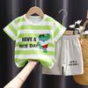 2025 Kids' Short Sleeve Summer Pajama Set - Boys and Girls Baby T-shirt and Shorts