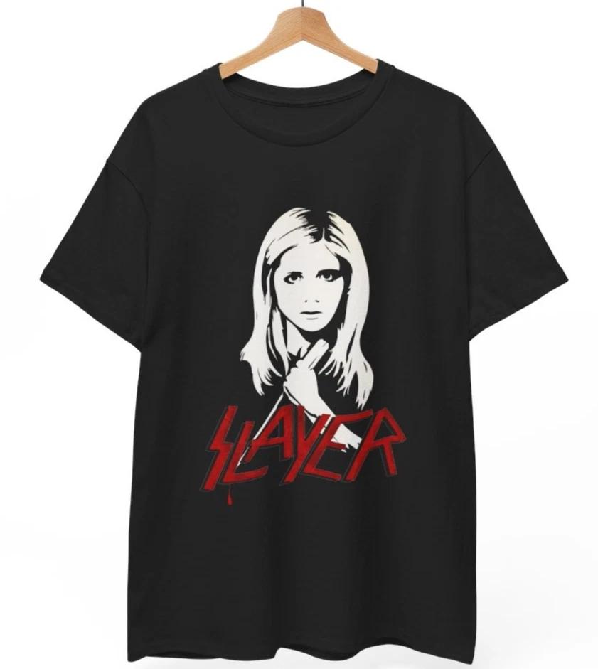 Футболка Slayer Баффи - Истребительница вампиров Металл Хоррор 90-е ТВ Унисекс 2XL