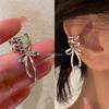 New Elegant Aesthetics Bow Knot Clip Earrings Women Non-Piercing Ear Clips Ballet Ribbon Style Ear Cuff Fashion Earrings Jewelry