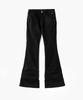 MONGDOL Side Shirred Low-Rise Bootcut Pants Black Mdpt075Black