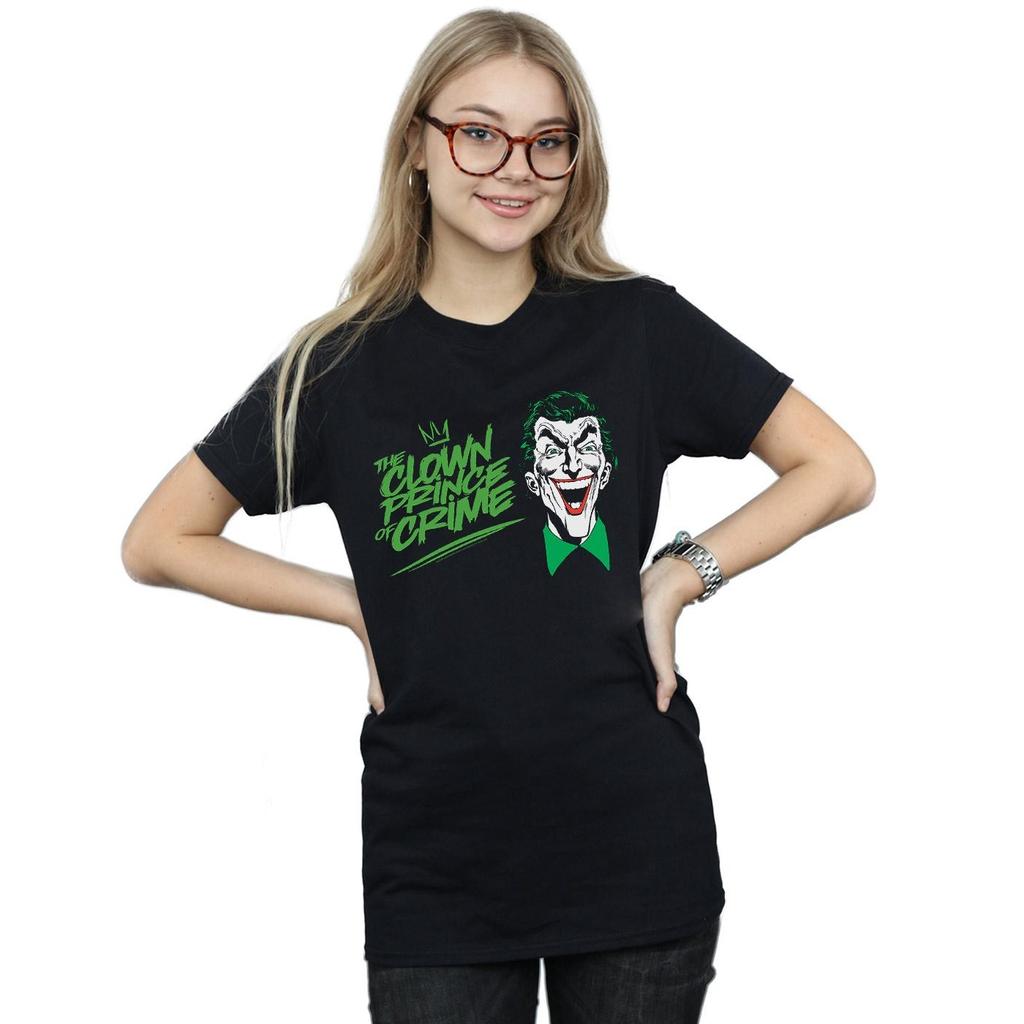 DC Comics Womens/Ladies Batman Joker The Clown Prince Of Crime Cotton Boyfriend T-Shirt