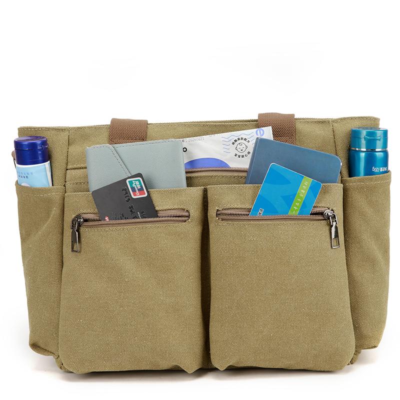 Dámská všestranná plátěná taška tote - Velkokapacitní crossbody batoh na cestování, nakupování a do kampusu