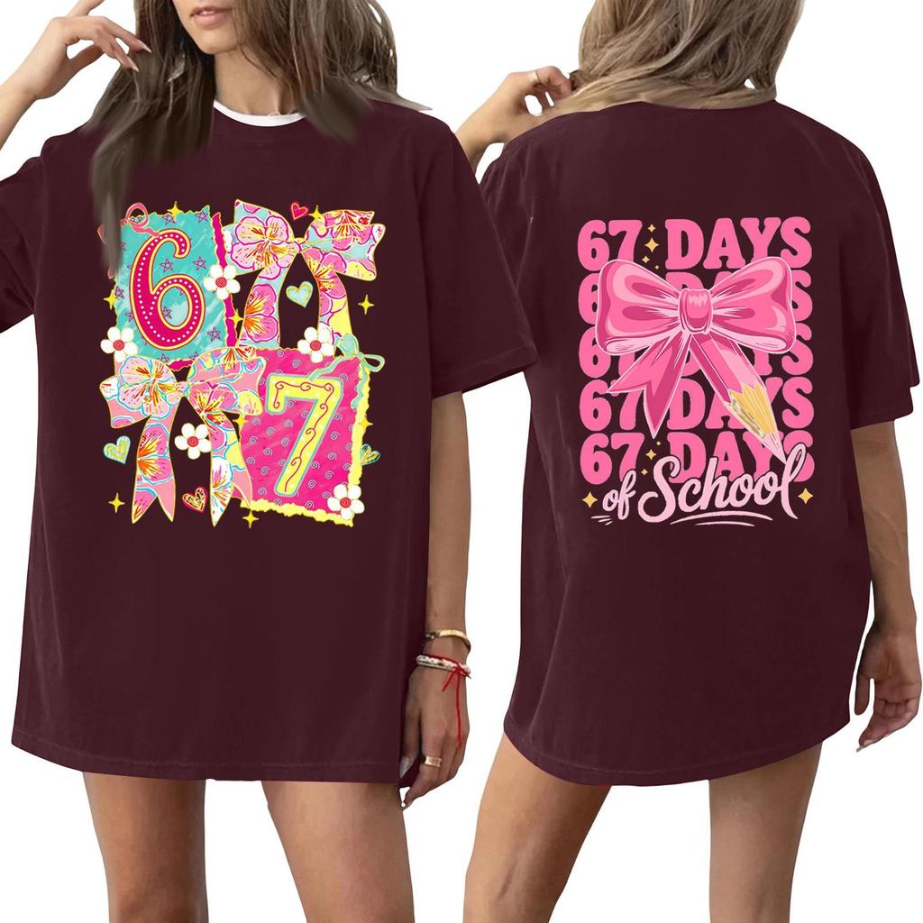 Women's Fashionable And Casual Long Sleeve Printed Short,Sleeved Top