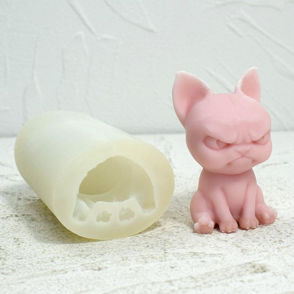 3D Animal Candle Mold, Angry Cat Candle Mold for DIY Candle Gypsum Ornaments Home Decorations, Epoxy Resin Casting
