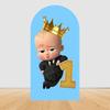 Šťastné narozeniny Boss Baby Oblouk Pozadí Kryt Klučičí Narozeniny Miminkovská Oslava Dekorace Fotografické Pozadí Rekvizity