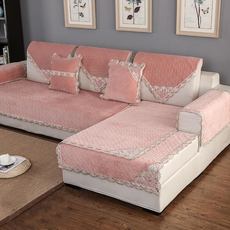 

Зимний утепленный плюшевый чехол для дивана, простая современная гостиная, однотонный чехол для дивана, чехол для дивана, полотенце, украшение дома 70x70