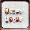 Cute Hand-Painted Press-On Nails Short Square Cat Eye Design Sweet Ins Style Nail Art Women
