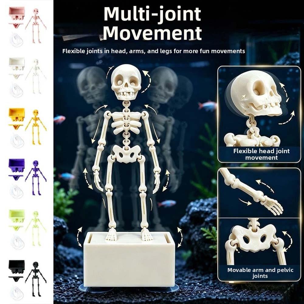 Plastic Dancing Skeleton Aquarium Ornament Movable Oxygen Skeleton  Aquariums Enthusiasts