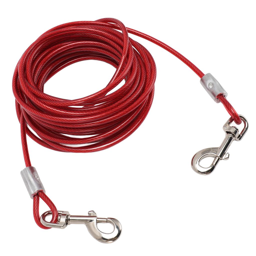 Dog Tie Out Cable Steel Wire Double Head Bite Resistant Outdoor Camping Dog Leash for Small Medium