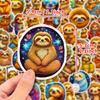 50 Cartoon Cute Sloth Stickers Cute Sloth Doodle Stickers
