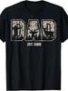 Camo Dad EST 2026 Camouflage Hunting Dad Father'S Day T-Shirt Retro Casual Short-Sleeve T-Shirt with Round Neck And Prin