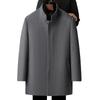 Cappotto di Lana da Uomo di Media Lunghezza con Collo di Pelliccia Ispessito e Fodera Rimovibile in Piumino, Cappotto di Lana Autunnale e Invernale per Persone di Mezza Età e Anziane