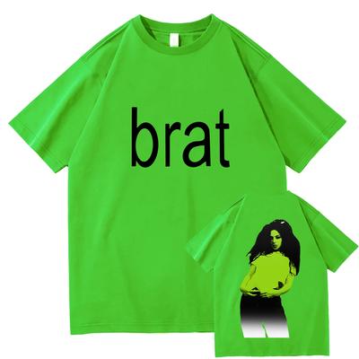 Charli XCX Neues Album Brat T-Shirt 2024 Unisex/Damen Harajuku Vintage Grafik T-Shirt Klassische Unisex Hochwertige Baumwolle T-Shirts