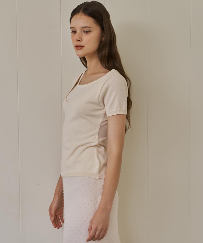 Peullobeu Unbal Neck Knit_Wh
