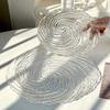french tableware Home Fruit Salad Cake Plate Transparent Water Ripple Glass Plate Nebula Breakfast Dessert Dish Kitchen Tablewar