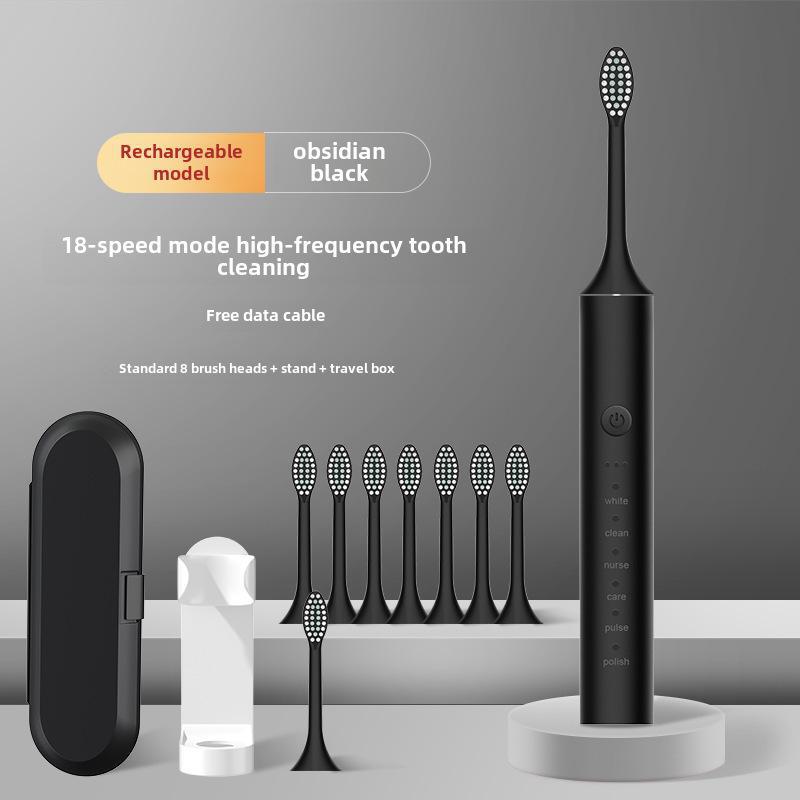 Unisex Rechargeable Ultrasonic Toothbrush with Soft Bristles for Travel and Home Use