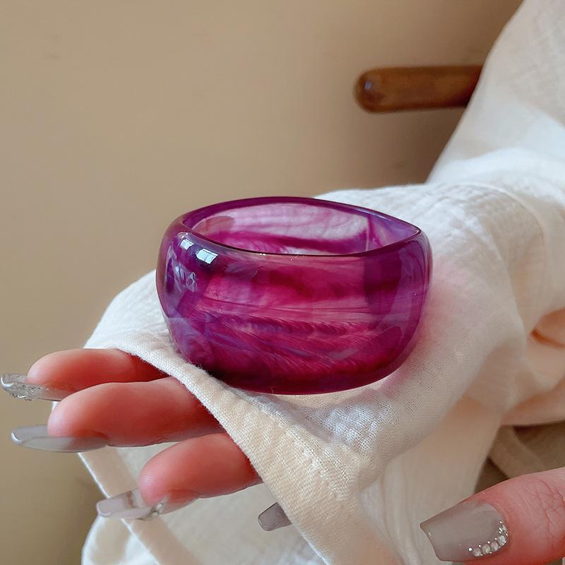 Dopamin Ombre Geometrischer Harzarmreif: High-End Europäischer & Amerikanischer Nischen-Modeschmuck