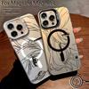Hot Japan Sketch Comics Frieren Magsafe Magnetic Case for iPhone 11 12 13 14 15 16 Pro Max Plus Soft Silver Plated Anti Cover