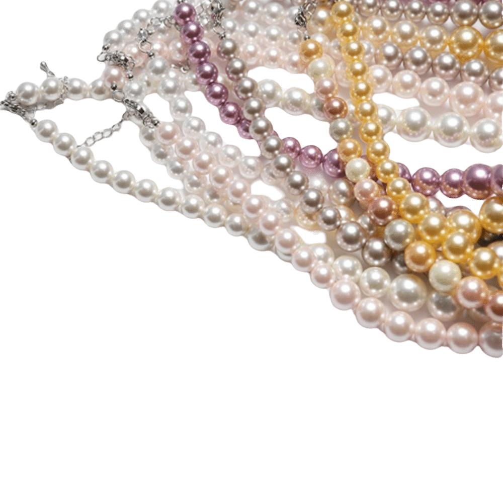 Elegante Perlenkette mit abgestufter Größe Leichte Schlüsselbein-Kette Damen Halskette Hochzeits Schmuck