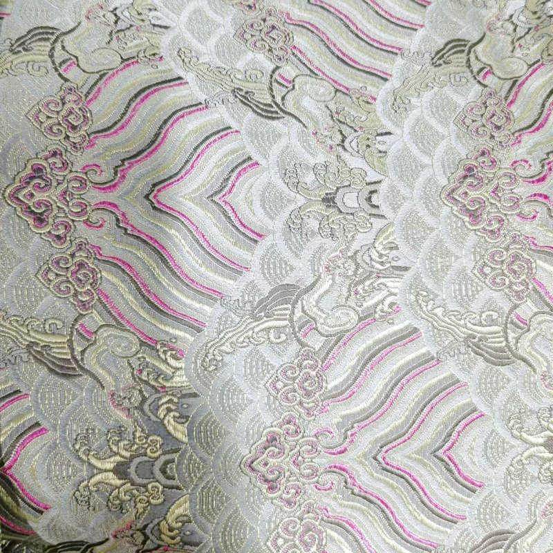 Ancient Style Silk Satin Fabric for Traditional Chinese Tang Suit Cheongsam Embroidered Hanfu Material Handcraft Packaging Cloth
