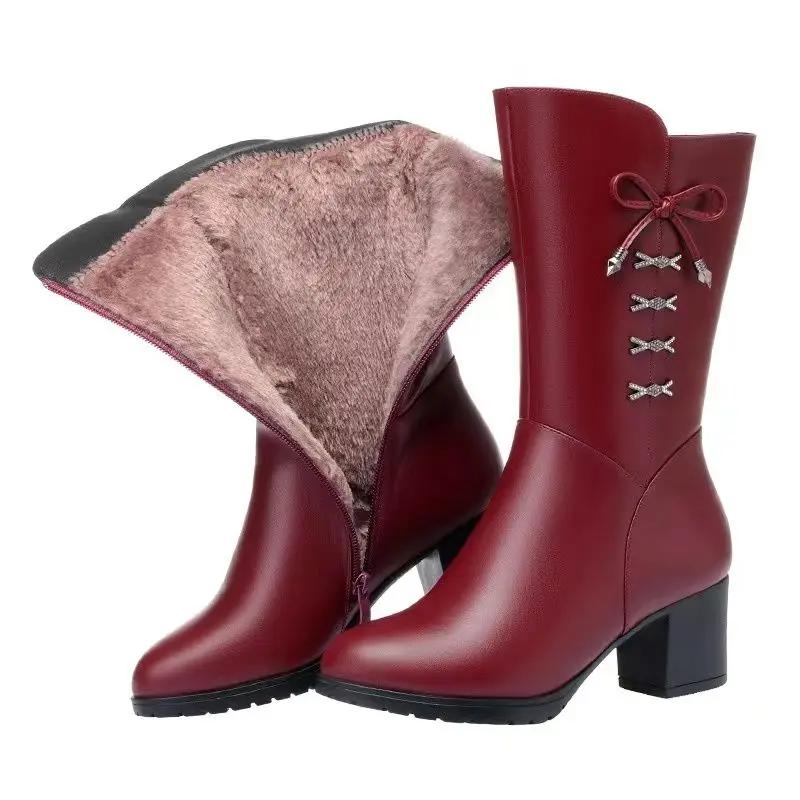 

Fashion Middle Heel Round Toe Ladies Mid Calf Shoes Autumn Winter New in Trend 2025 Gothic Fashion Cosplay Rock Women s Half High Boots 35