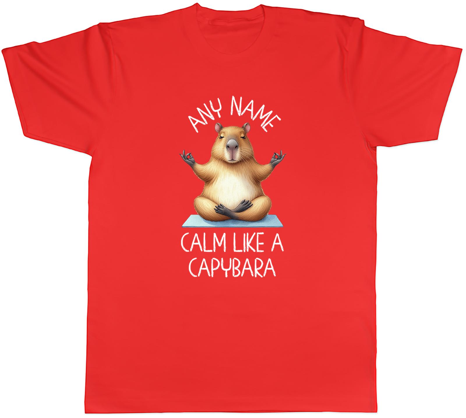 Personalised Calm Like a Capybara Yoga Meditation Unisexs TShirt Tee Gift Top S