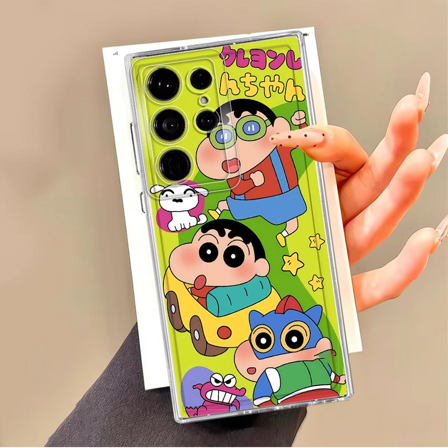 Phone Cover Case for Samsung Galaxy S25 Edge S22 FE S20 Plus Note 20 Ultra 10 S26 S21 S24 S23 Ultra Cute Crayons Shinchan
