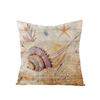 New Retro Style Polyester Pillow Cover Conch Shell Printed Cushion Pillow Cover Home Furnishings