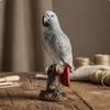 Resin Parrot Figurine Lifelike Statue with Tree Stump Base Compact
