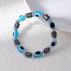 Vintage Handmade Colored Turquoise Beads Devil'S Eye Bracelet Fashion Personality Beaded Eye Elastic Bracelet