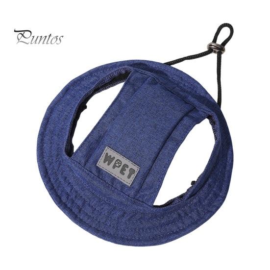 

Шляпа для домашних животных с отверстиями для ушей, регулируемая солнцезащитная шляпа для собак, уличный козырек для домашних животных, головные уборы для собак, принадлежности для косплея, реквизит L темно-синий