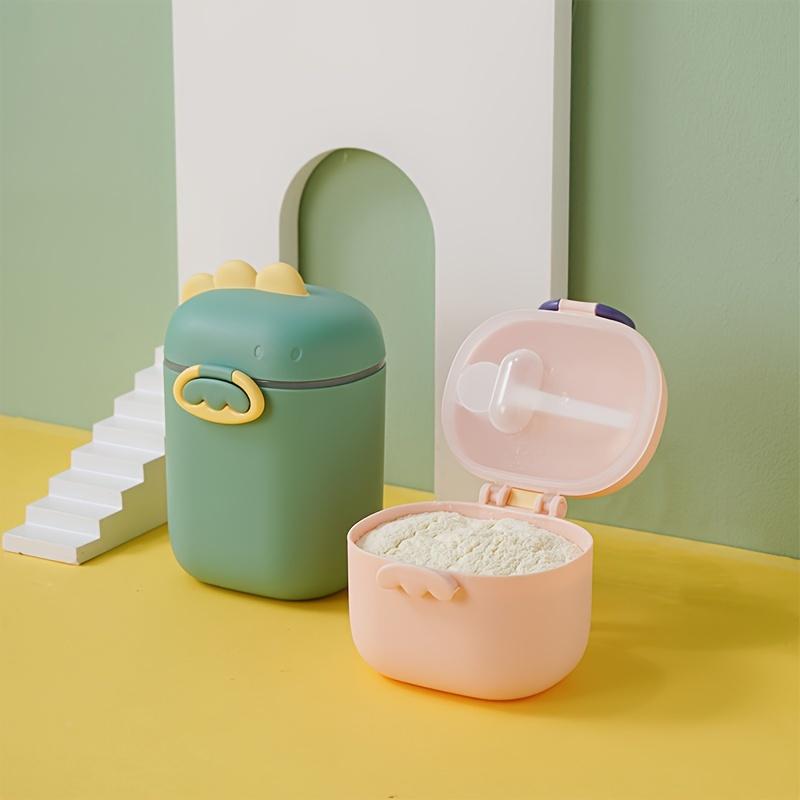 Large Capacity Cartoon Dinosaur Double Layer Milk Powder Dispenser - Convenient, Durable Plastic