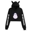 2023 Cartoon Anime Cat Ear Girls' Cropped Hoodie
