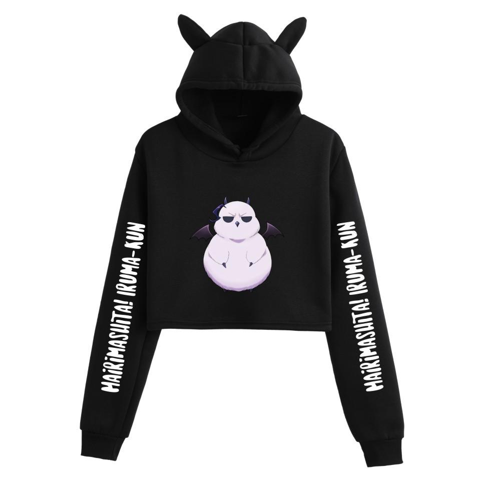 2023 Cartoon Anime Cat Ear Girls' Cropped Hoodie