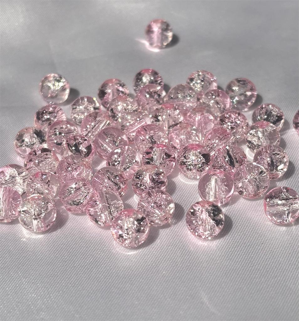 50pcs 8mm Glass Crack Imitation Jade Color Series Round Beads DIY Handmade Necklace Bracelet Loose Beads Jewelry Accessories