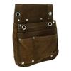 DBLTACT Suede Leather Nail Brown Pouch, 2-Tier, DSL-07BR