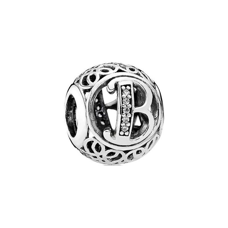 Pandora Retro B Letter Silver Beads