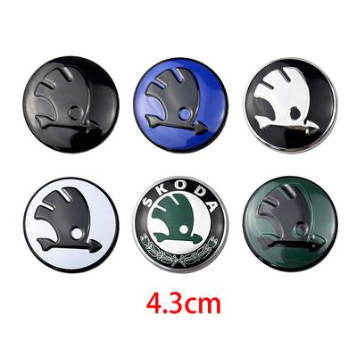 CGW1 43mm Car Interior Steering Wheel Emblem for Fabia 1 2 Karoq Kodiaq Yeti Rapid Spaceback Octavia A5 RS Superb Stickers