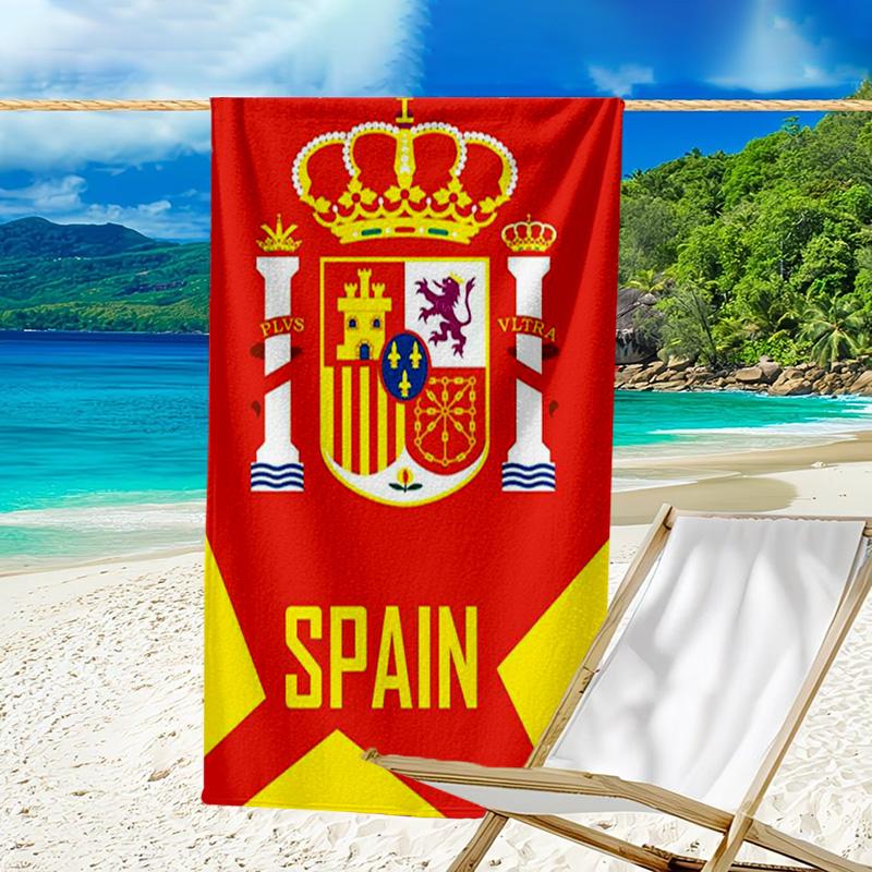 Spain's Royal Emblem Printed Beach Towel, Super Soft Microfiber, Perfect Gift Birthday, for Pool, Beach, Travel, for Family and Friends