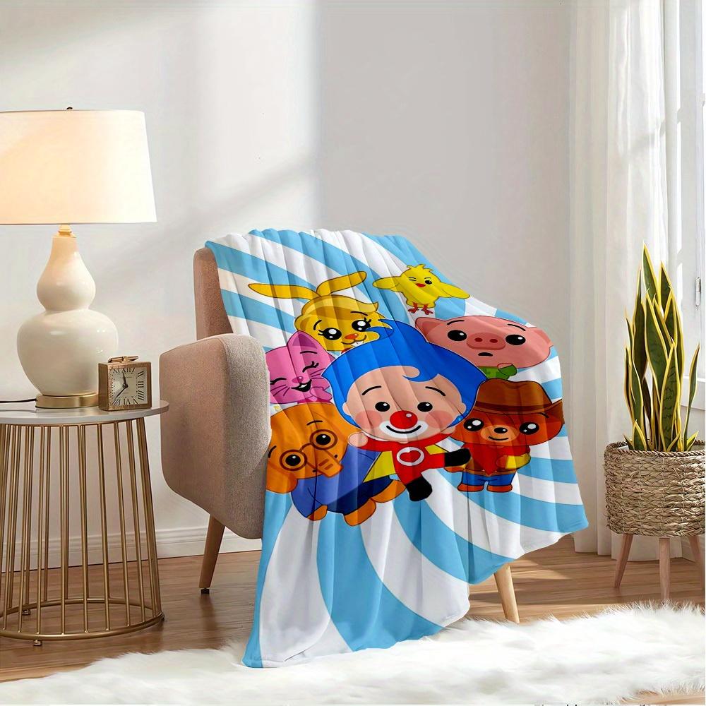1pc Plim Plim Digital Print Flannel Blanket - Contemporary Style, Suitable for All Seasons, Perfect for Home, Travel, or Camping - Machine W