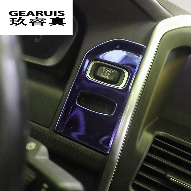 Special Car Interior Keyhole Panel Decorative Cover Trim Black Stainless Steel Strip Key Ring Cover Sticker for Volvo XC60