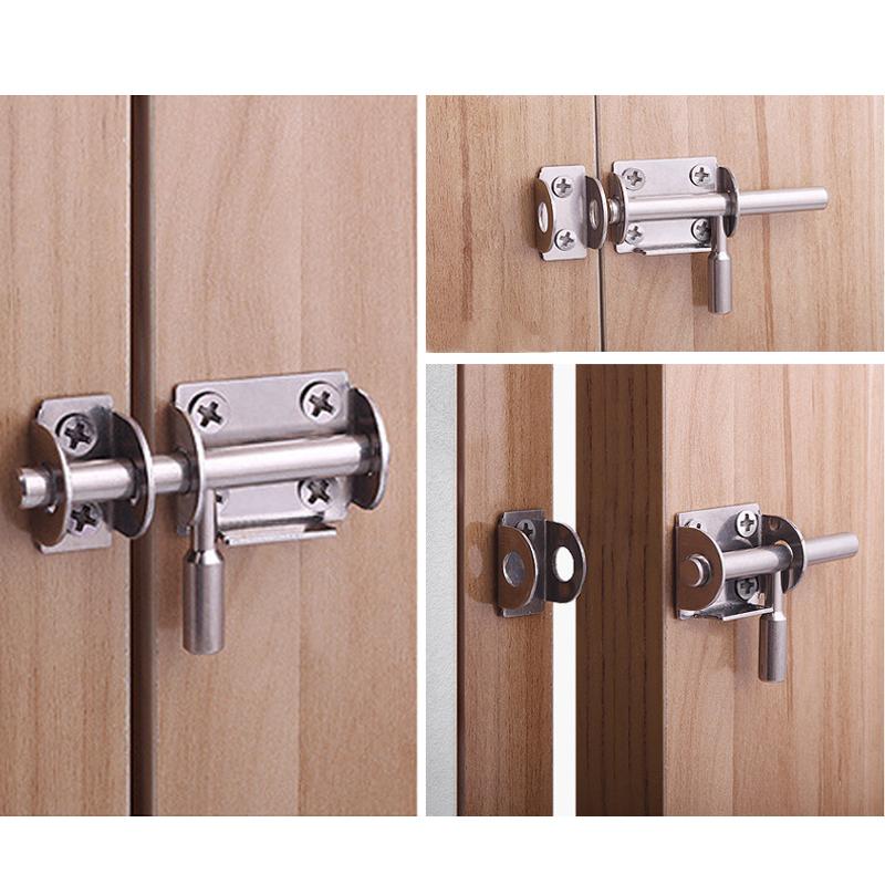 Stainless Steel Door Latch Solid Sliding Bolts Latch Hasp Home Hardware Gate Safety Toilet Door Lock