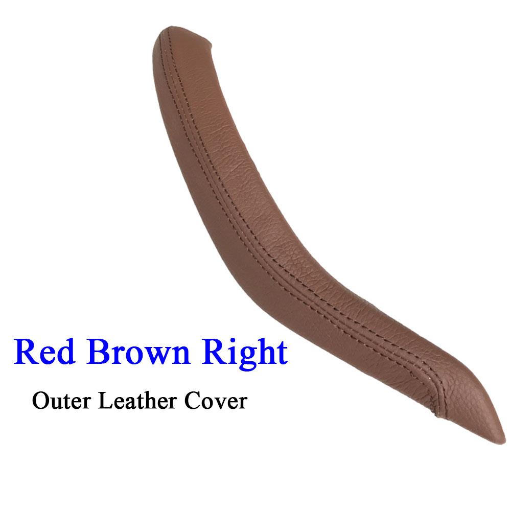 Manija de tracción de cuero para puerta Interior de pasajero, embellecedor de cubierta exterior de repuesto para BMW X5 X6 2014 2015 2016 2017, F15 F16, color negro