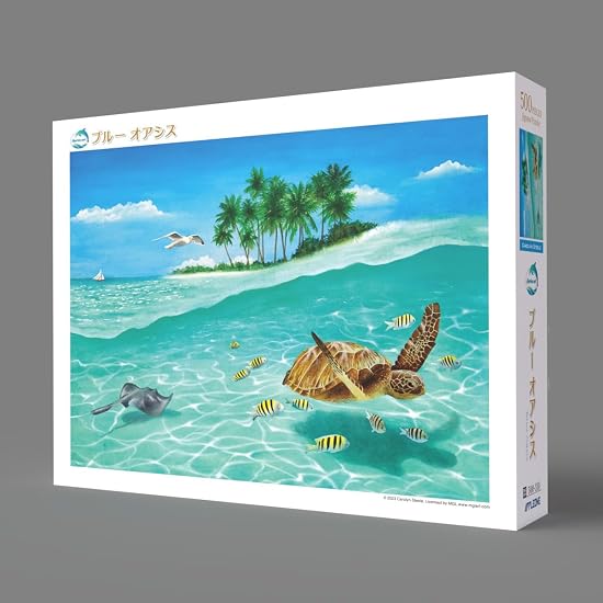 APPLEONE Jigsaw Puzzle 500-310 Blue Oasis, 500 Pieces, Made in Japan, 53×38cm, Marine Art, Dolphins,