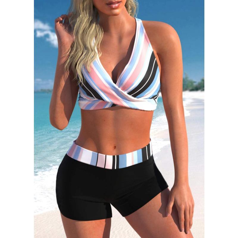 Women's Fashion Two Piece Swimwear Summer Beach Monokini Sexy Swimwear Bikini Set Printed Swimwear