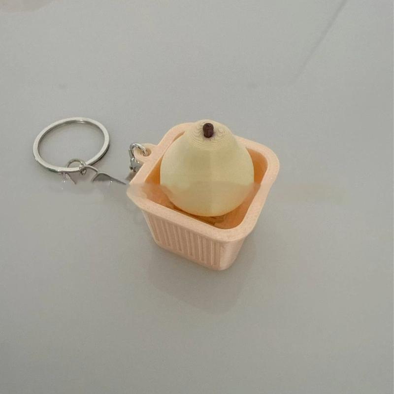 Fidget Toy Keychain 1Pcs 3D Vegetable Fruit Design Non-Lighted Soft Stress Reliever for Outdoor Travel Backpack Accessory